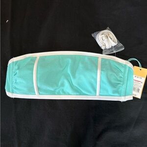 Kona Sol Aqua Bandeau Swim Top with White Trim